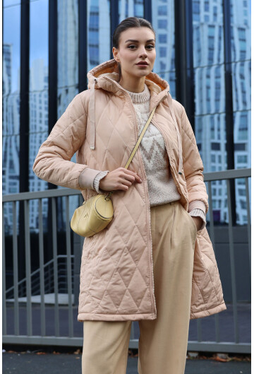 5138 Kapitone Uzun Şişme Mont