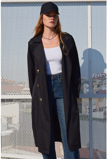 5853 Wrap Collar Trench Coat