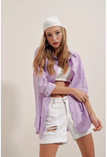 3900 Oversized Long Basic Shirt