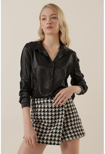 3964 Light Draped Satin Shirt