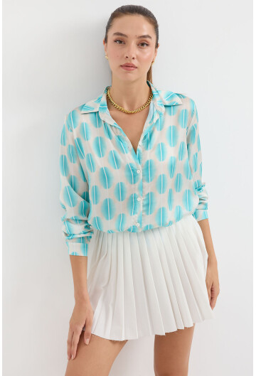 3964 Hafif Dökümlü Saten Gömlek