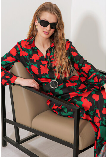 8018 Desenli Saten İkili Takım