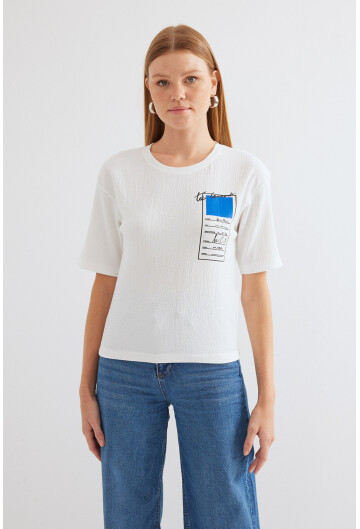 911 Baskılı Örme Basic Tişört