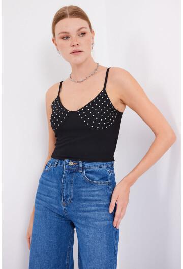 918 İp Askılı Crop Top