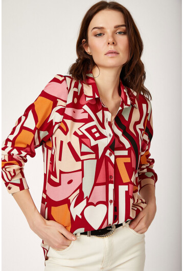 3721 Grafik Desenli Gömlek