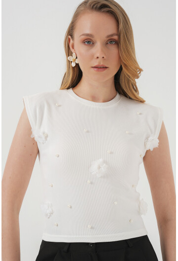 929 Kısa Kol Örme Bluz