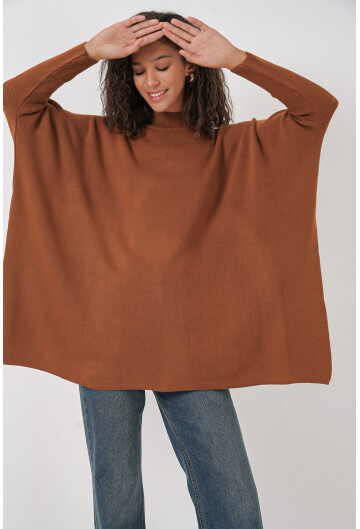 15783 Split Poncho Sweater