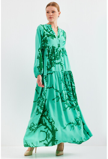 2423 Otantik Desenli Elbise