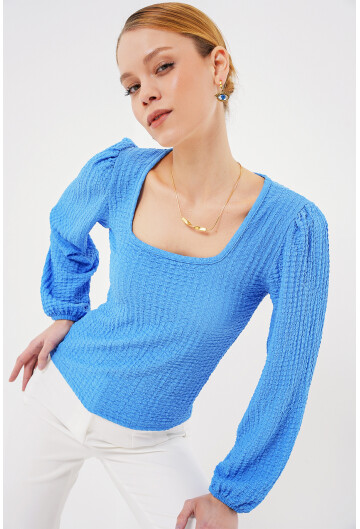 0442 Uzun Kollu Bluz