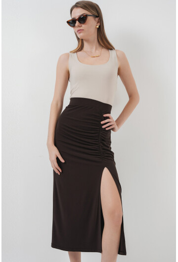 8033 Sandy Yırtmaçlı Etek