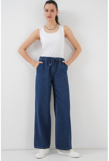 Kadın Geniş Paça Kot Pantolon 6706