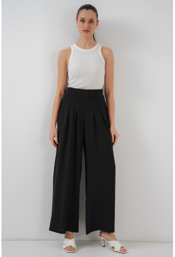 Kadın Geniş Paça Pileli Pantolon 6718